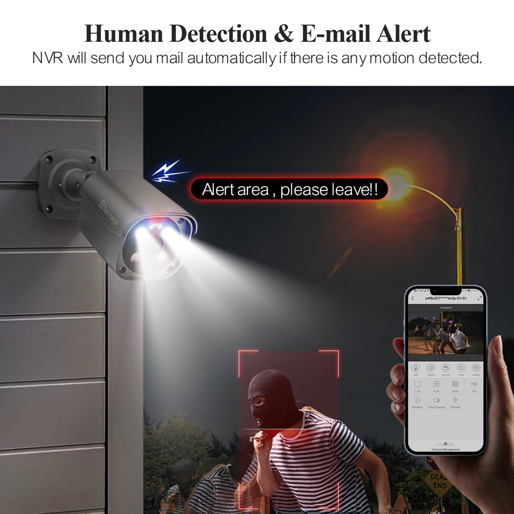 Techage H.265 8CH 5MP 8MP 4K P - đánh giá và giá Home Security Kit With Camera