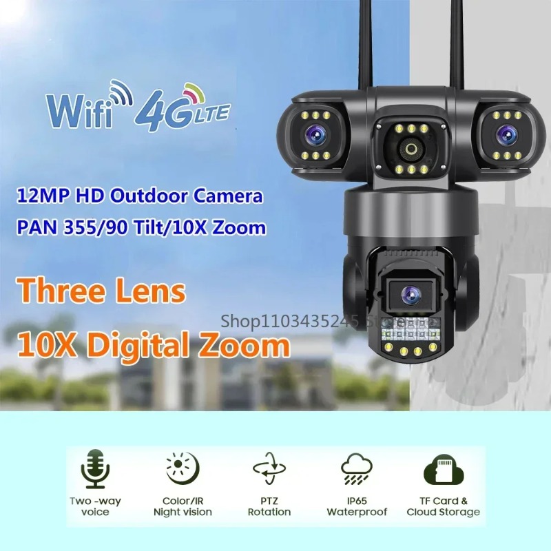 Outdoor Waterproof 3 Lens Secu - đánh giá và giá Home Yard Security Cameras