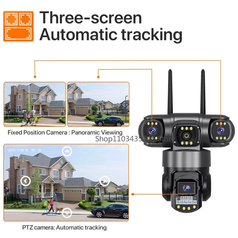 Outdoor Waterproof 3 Lens Secu - đánh giá và giá Home Yard Security Cameras