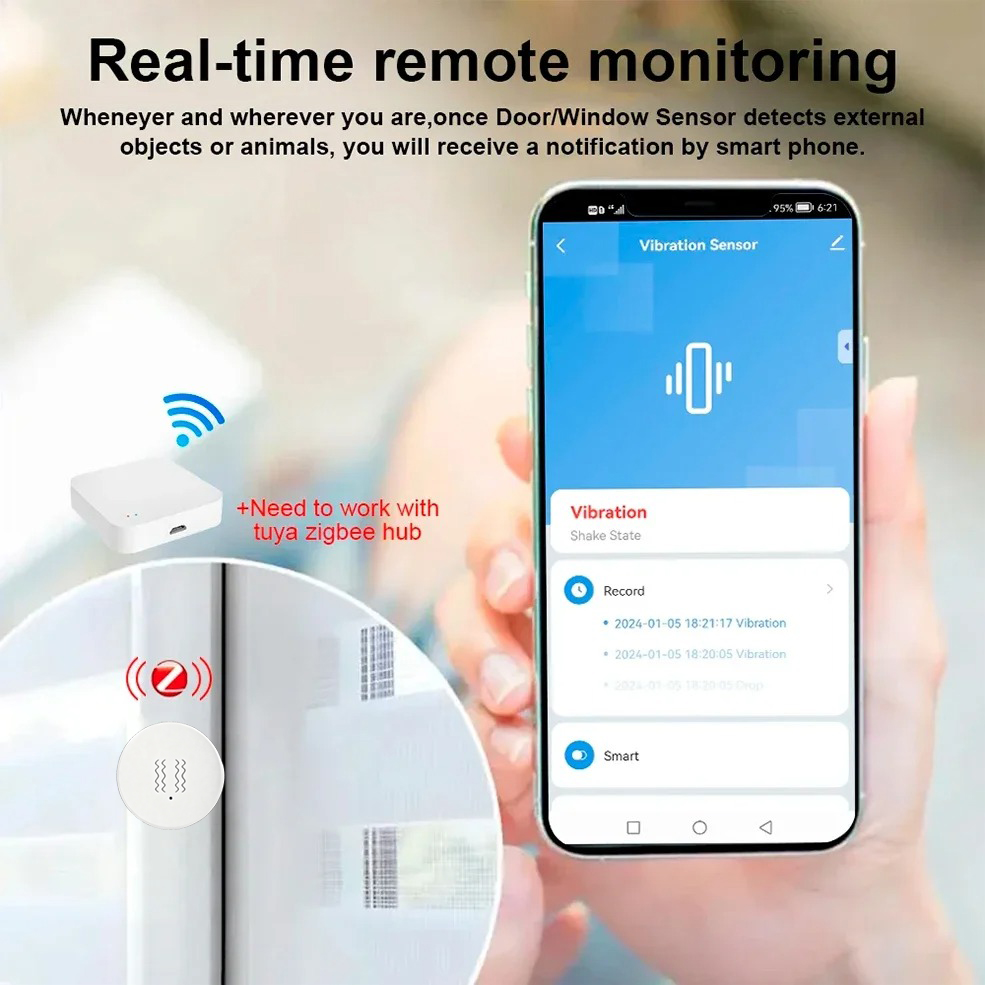 Tuya ZigBee Smart Vibration &  - đánh giá và giá Home Security System