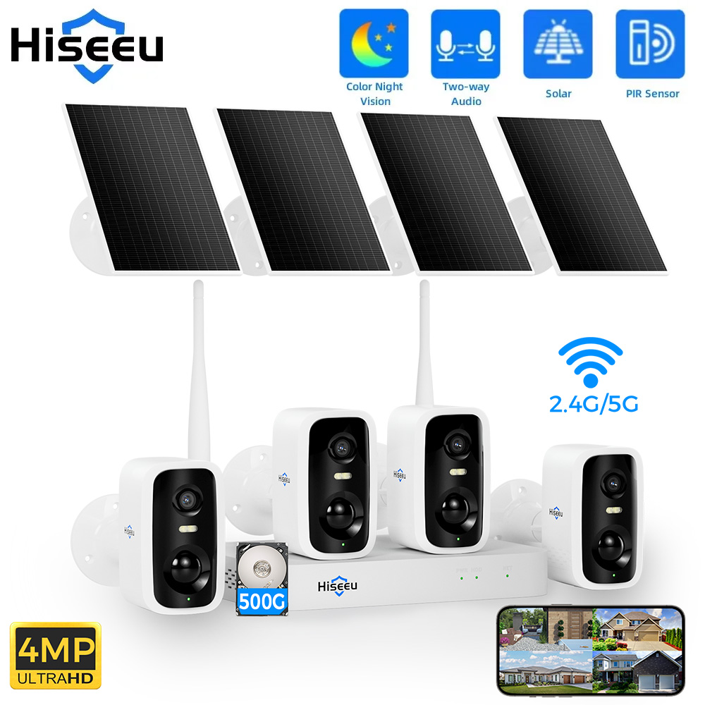 Hiseeu 10CH NVR 4MP WiFi Solar - đánh giá và giá Home Security Kit With Camera